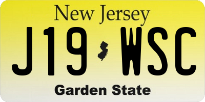 NJ license plate J19WSC