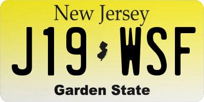 NJ license plate J19WSF