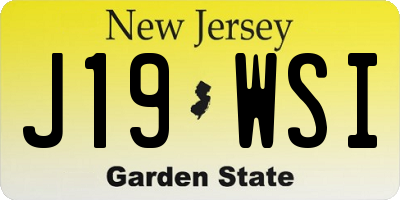 NJ license plate J19WSI