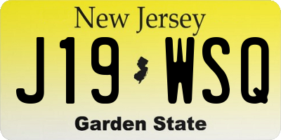 NJ license plate J19WSQ
