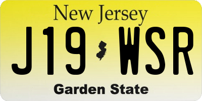 NJ license plate J19WSR