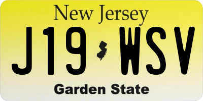 NJ license plate J19WSV