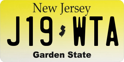NJ license plate J19WTA
