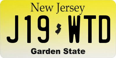 NJ license plate J19WTD