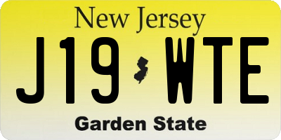 NJ license plate J19WTE