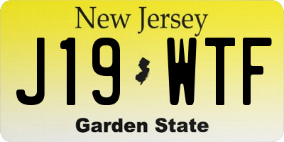 NJ license plate J19WTF