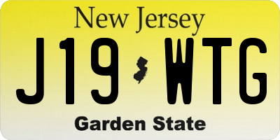 NJ license plate J19WTG