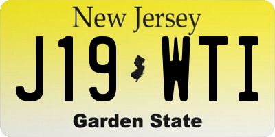 NJ license plate J19WTI