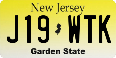 NJ license plate J19WTK