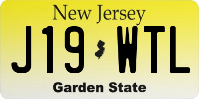 NJ license plate J19WTL