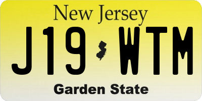 NJ license plate J19WTM
