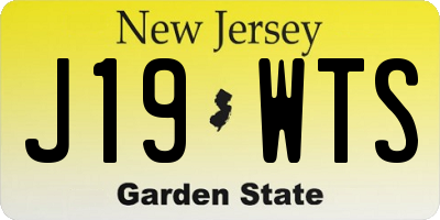 NJ license plate J19WTS