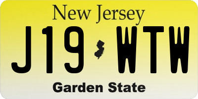 NJ license plate J19WTW