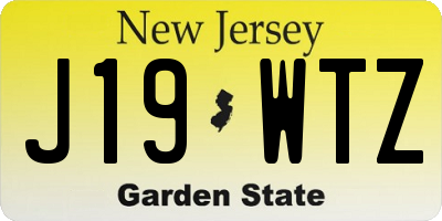 NJ license plate J19WTZ