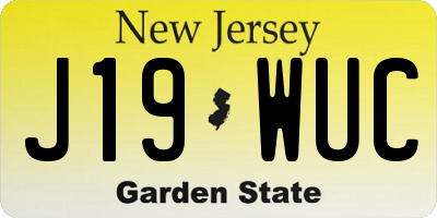 NJ license plate J19WUC