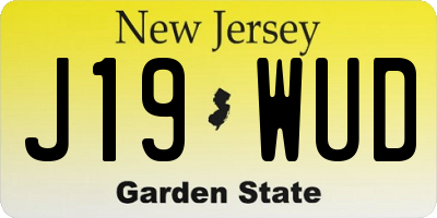 NJ license plate J19WUD