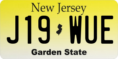 NJ license plate J19WUE