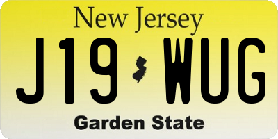 NJ license plate J19WUG