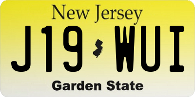 NJ license plate J19WUI