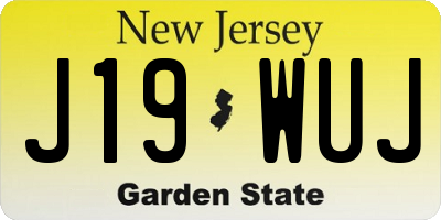 NJ license plate J19WUJ