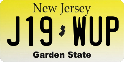 NJ license plate J19WUP
