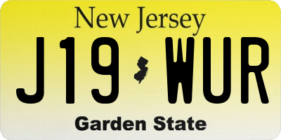 NJ license plate J19WUR