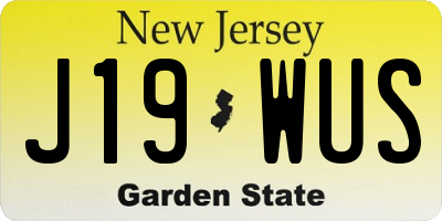 NJ license plate J19WUS