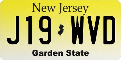 NJ license plate J19WVD