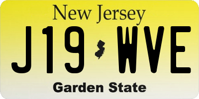NJ license plate J19WVE