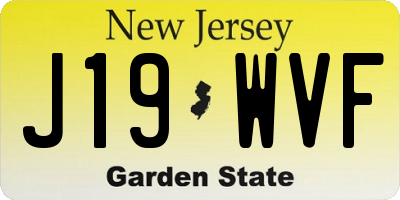 NJ license plate J19WVF