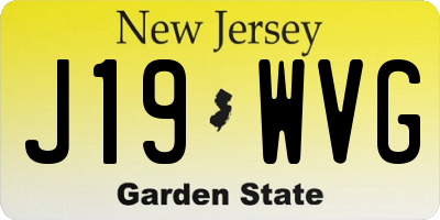 NJ license plate J19WVG