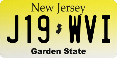 NJ license plate J19WVI