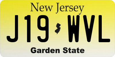 NJ license plate J19WVL