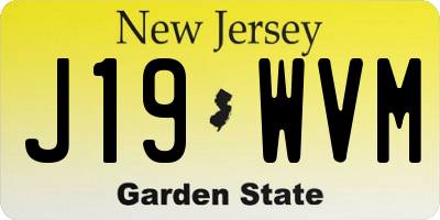 NJ license plate J19WVM