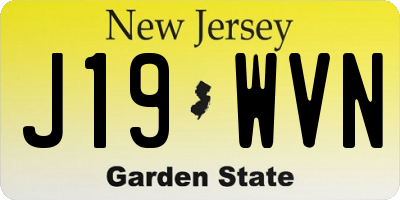 NJ license plate J19WVN