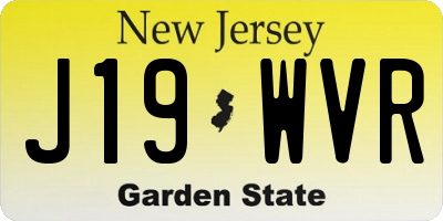NJ license plate J19WVR