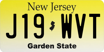 NJ license plate J19WVT