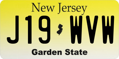 NJ license plate J19WVW
