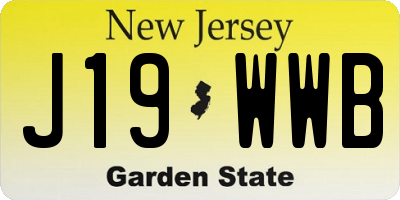 NJ license plate J19WWB