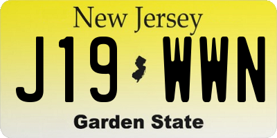 NJ license plate J19WWN