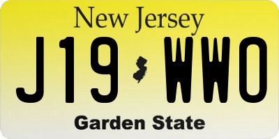 NJ license plate J19WWO