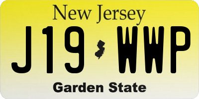 NJ license plate J19WWP
