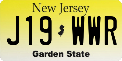 NJ license plate J19WWR