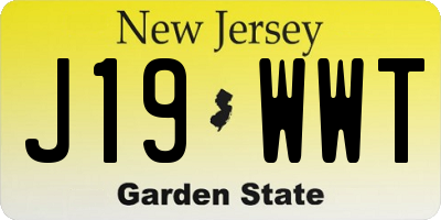 NJ license plate J19WWT