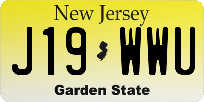 NJ license plate J19WWU