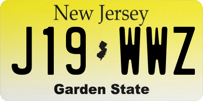 NJ license plate J19WWZ