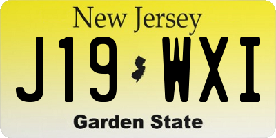 NJ license plate J19WXI