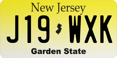 NJ license plate J19WXK