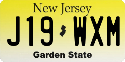 NJ license plate J19WXM