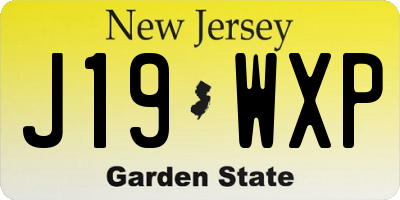 NJ license plate J19WXP
